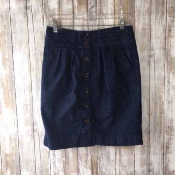 Anthropologie Dresses & Skirts - Anthropologie Pilcro Button Front Denim Mini Skirt Blue Size 4 Casual